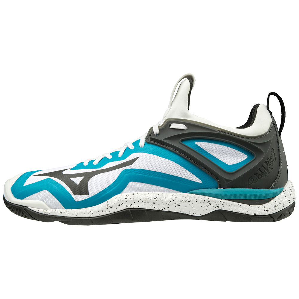 Mizuno WAVE MIRAGE 3 Férfi Kézilabda Cipő Fehér/Fekete/Kék AVW183945